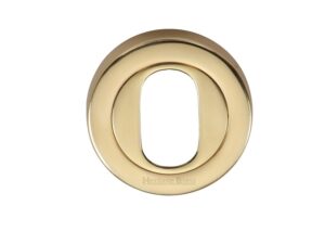 Heritage Brass Oval Profile Key Escutcheon, Polished Brass