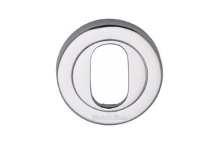 Heritage Brass Oval Profile Key Escutcheon, Polished Chrome