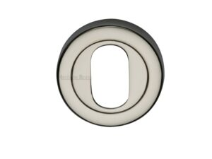 Heritage Brass Oval Profile Key Escutcheon, Polished Nickel