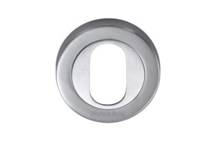 Heritage Brass Oval Profile Key Escutcheon, Satin Chrome