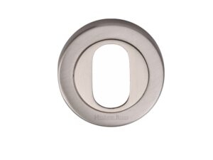 Heritage Brass Oval Profile Key Escutcheon, Satin Nickel