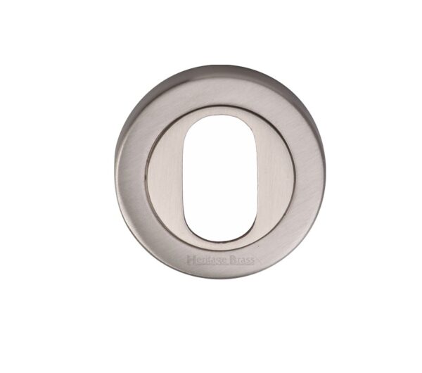 Heritage Brass Oval Profile Key Escutcheon, Satin Nickel