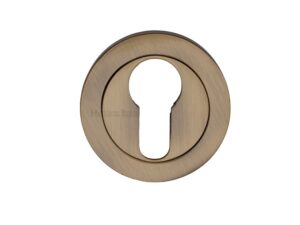 Heritage Brass Euro Profile Key Escutcheon, Antique Brass