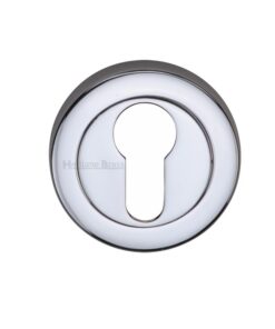 Heritage Brass Euro Profile Key Escutcheon, Polished Chrome