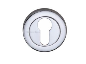 Heritage Brass Euro Profile Key Escutcheon, Polished Chrome