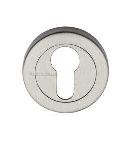 Heritage Brass Euro Profile Key Escutcheon, Satin Nickel