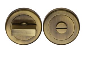 Heritage Brass Round 53Mm Diameter Turn & Release, Antique Brass