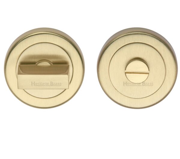 Heritage Brass Round 53Mm Diameter Turn & Release, Satin Brass