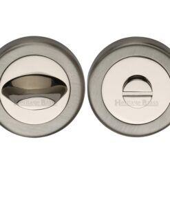 Heritage Brass Contemporary Round 53Mm Diameter Turn & Release, Mercury Finish Satin Nickel & Polished Nickel