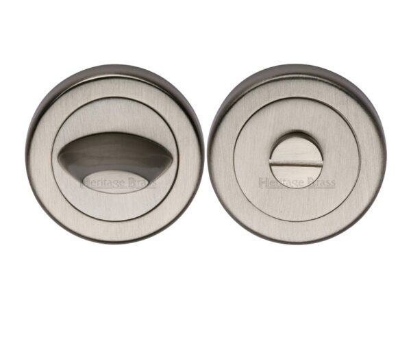 Heritage Brass Contemporary Round 53Mm Diameter Turn & Release, Satin Nickel