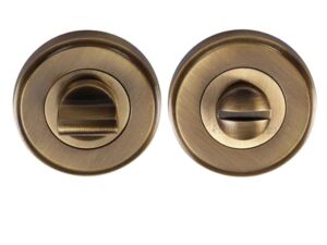 Heritage Brass Round 50Mm Diameter Turn & Release, Antique Brass