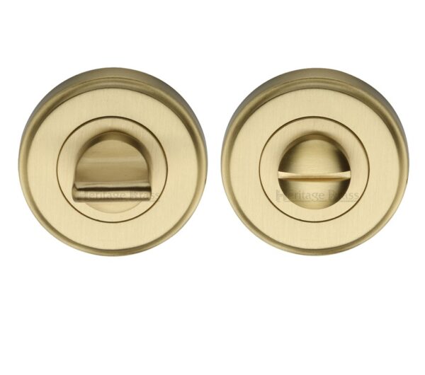 Heritage Brass Round 50Mm Diameter Turn & Release, Satin Brass