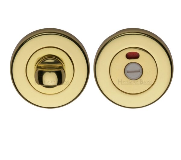 Heritage Brass Indicator Round 53Mm Diameter Turn & Release, Polished Brass