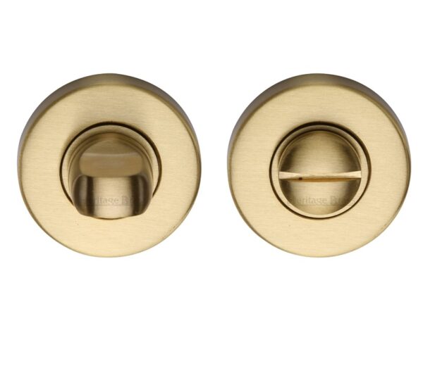 Heritage Brass Round 46Mm Diameter Turn & Release, Satin Brass