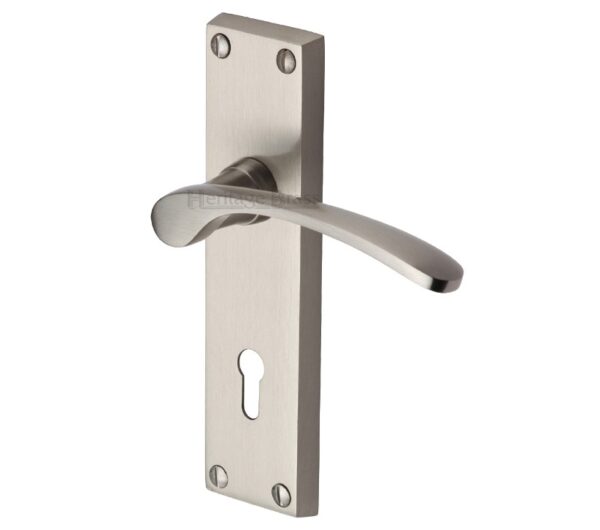 Heritage Brass Sophia Satin Nickel Door Handles (Sold In Pairs)