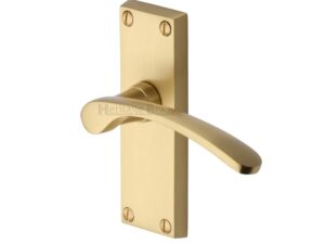 Heritage Brass Sophia Short Satin Brass Door Handles (Sold In Pairs)