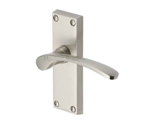 Heritage Brass Sophia Short Satin Nickel Door Handles (Sold In Pairs)