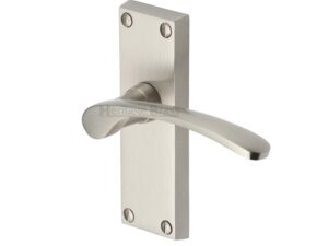 Heritage Brass Sophia Short Satin Nickel Door Handles (Sold In Pairs)