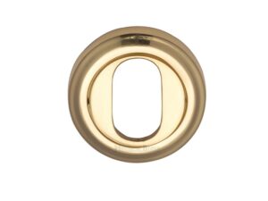 Heritage Brass Oval Profile Key Escutcheon, Polished Brass