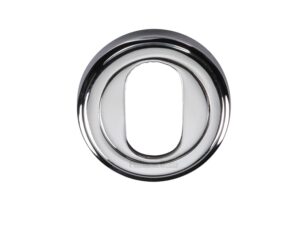 Heritage Brass Oval Profile Key Escutcheon, Polished Chrome