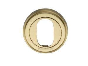 Heritage Brass Oval Profile Key Escutcheon, Satin Brass