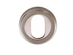 Heritage Brass Oval Profile Key Escutcheon, Satin Nickel