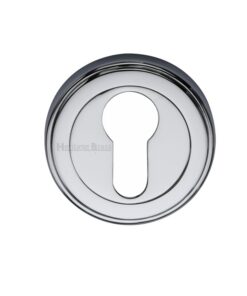 Heritage Brass Euro Profile Key Escutcheon, Polished Chrome