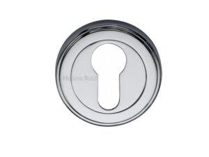 Heritage Brass Euro Profile Key Escutcheon, Polished Chrome