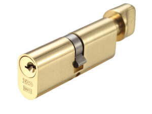 Zoo Hardware Vier Precision Oval Profile 5 Pin Cylinder & Turns (60Mm, 70Mm Or 80Mm), Polished Brass