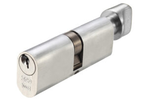 Zoo Hardware Vier Precision Oval Profile 5 Pin Cylinder & Turns (60Mm, 70Mm Or 80Mm), Satin Chrome