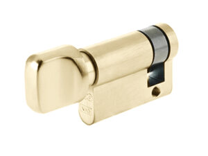 Zoo Hardware Vier Precision Euro Profile Single Body Cylinder Turn Only, Polished Brass