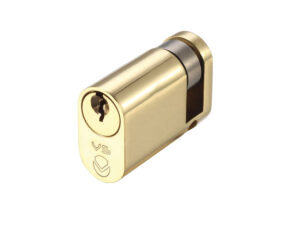 Zoo Hardware Vier Precision Oval Profile 5 Pin Single Cylinders (40Mm Or 45Mm), Polished Brass