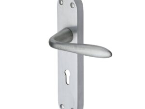 Heritage Brass Sutton Satin Chrome Door Handles (Sold In Pairs)