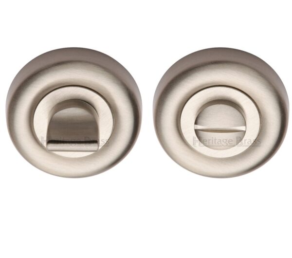 Heritage Brass Round 53Mm Diameter Turn & Release, Satin Nickel