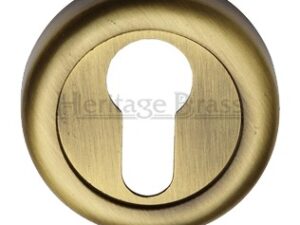 Heritage Brass Euro Profile Key Escutcheon, Antique Brass