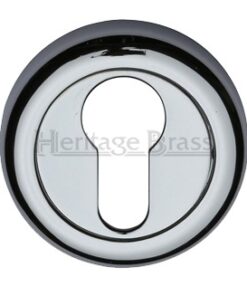 Heritage Brass Euro Profile Key Escutcheon, Polished Chrome