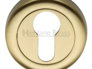 Heritage Brass Euro Profile Key Escutcheon, Satin Brass