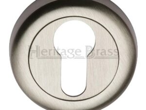 Heritage Brass Euro Profile Key Escutcheon, Satin Nickel