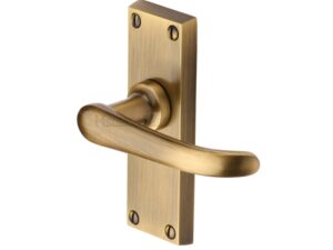 Heritage Brass Windsor Short Antique Brass Door Handles (Sold In Pairs)