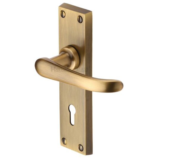 Heritage Brass Windsor Antique Brass Door Handles (Sold In Pairs)