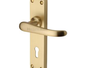 Heritage Brass Windsor Satin Brass Door Handles(Sold In Pairs)