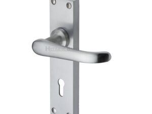 Heritage Brass Windsor Satin Chrome Door Handles (Sold In Pairs)