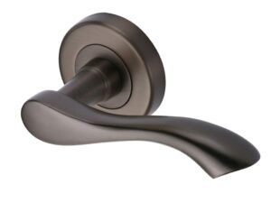 Heritage Brass Algarve Matt Bronze Door Handles On Round Rose