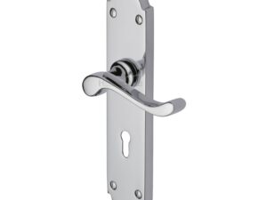 Heritage Brass Savoy Long Polished Chrome Door Handles (Sold In Pairs)