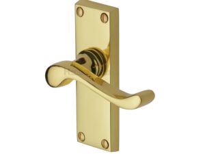 Heritage Brass Bedford Short Polished Brass Door Handles(Sold In Pairs)