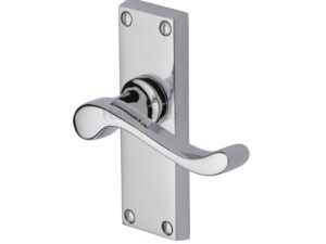 Heritage Brass Bedford Short Polished Chrome Door Handles (Sold In Pairs)