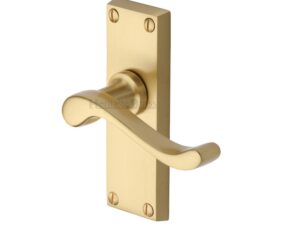 Heritage Brass Bedford Short Satin Brass Door Handles (Sold In Pairs)