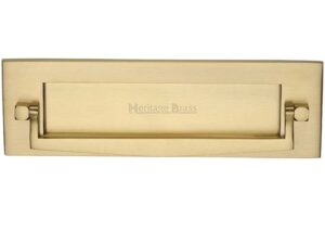 Heritage Brass Postal Knocker Letter Plate (254Mm X 79Mm), Satin Brass