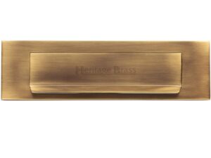 Heritage Brass Gravity Flap Letter Plate (280Mm X 80Mm), Antique Brass