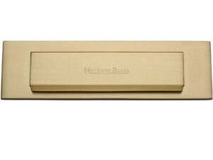 Heritage Brass Gravity Flap Letter Plate (280Mm X 80Mm), Satin Brass